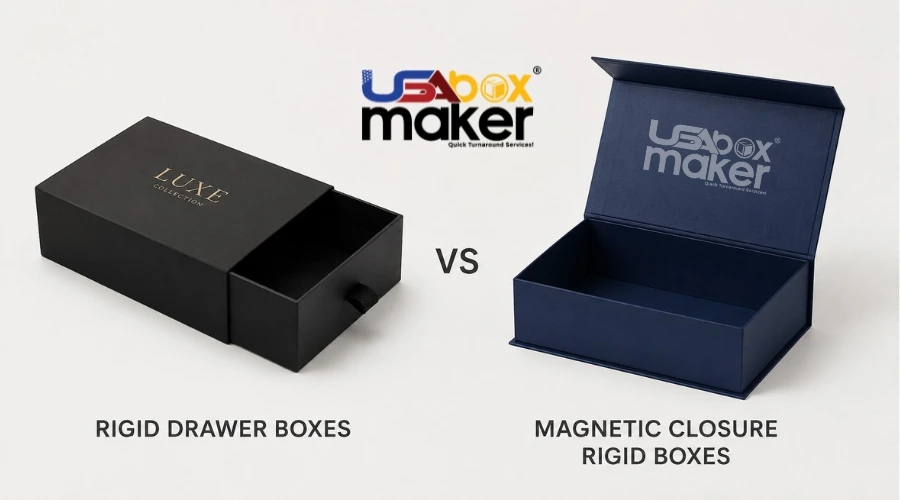Rigid Drawer Boxes vs Magnetic Closure rigid boxes
